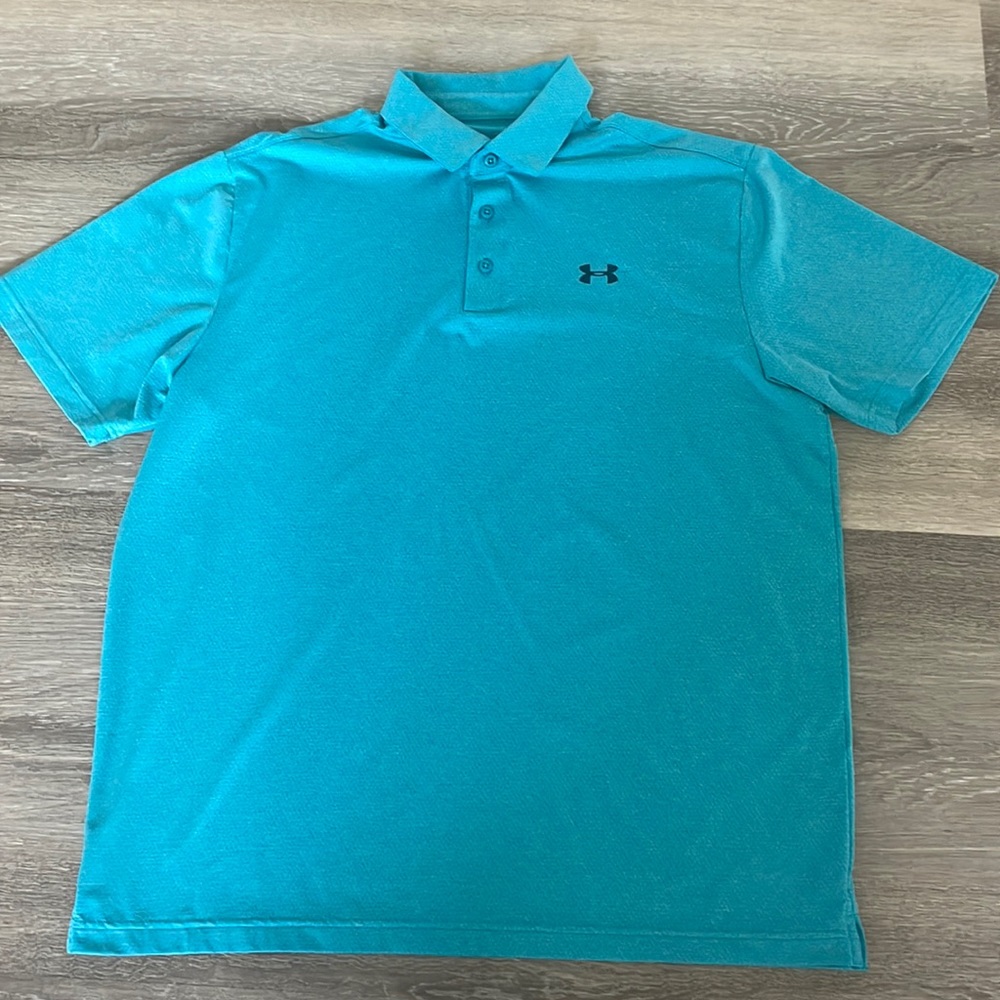 Like 🆕 Under Armour Men’s Polo in mermaid teal Size XL